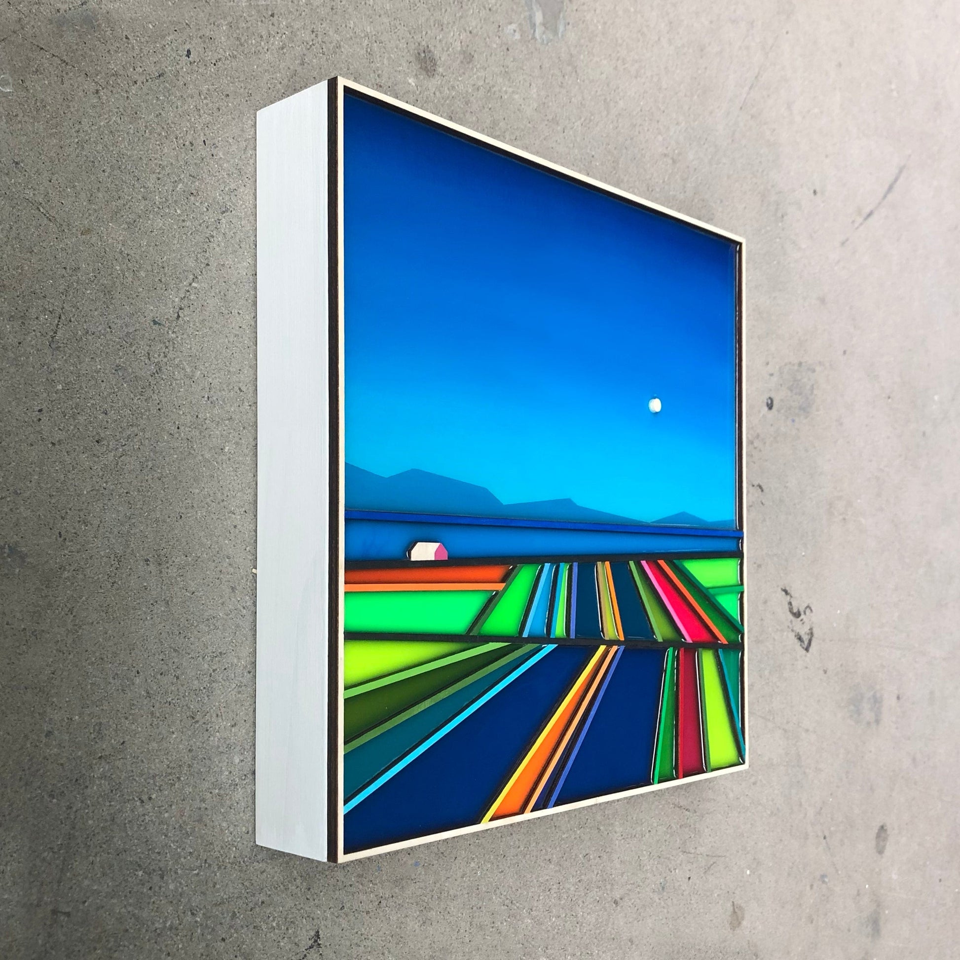 Patrick Déziel Oeuvre original - Techniques mixtes 12x12 Feeling Blue