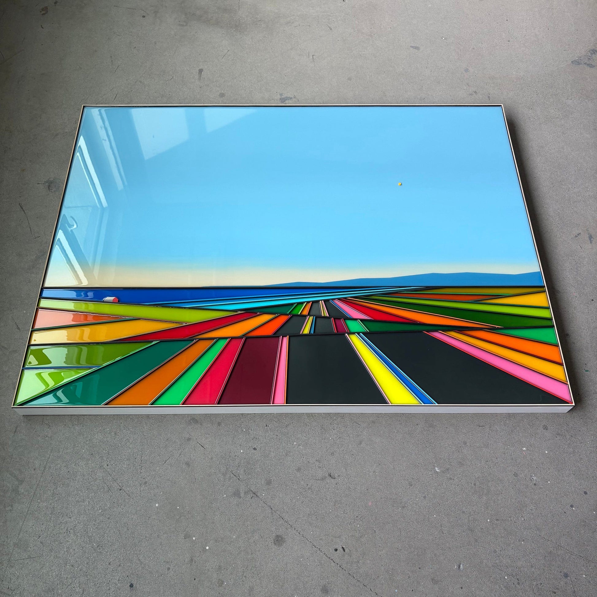 Patrick Déziel Oeuvre original - Techniques mixtes 36x48 Kilomètres de couleurs