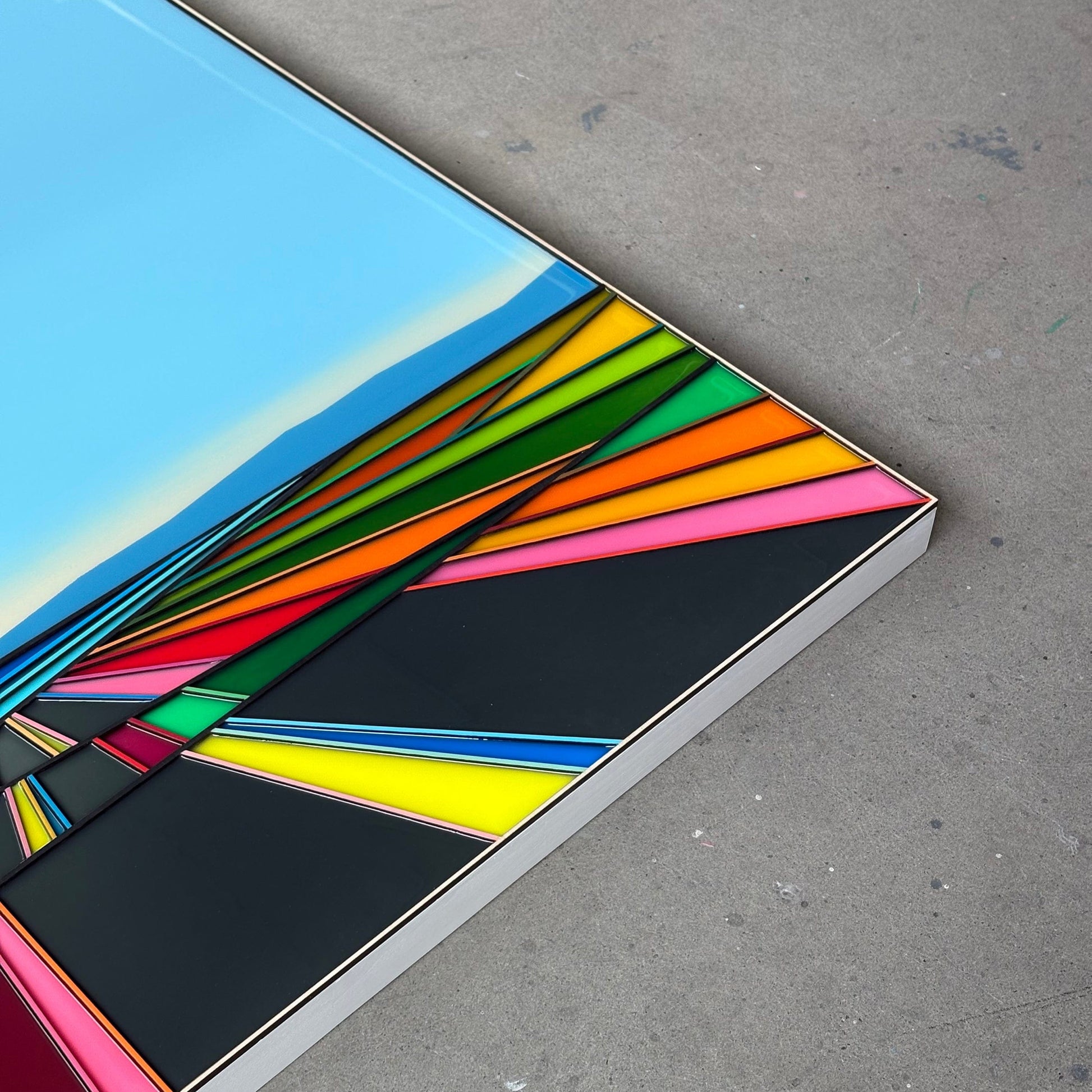 Patrick Déziel Oeuvre original - Techniques mixtes 36x48 Kilomètres de couleurs