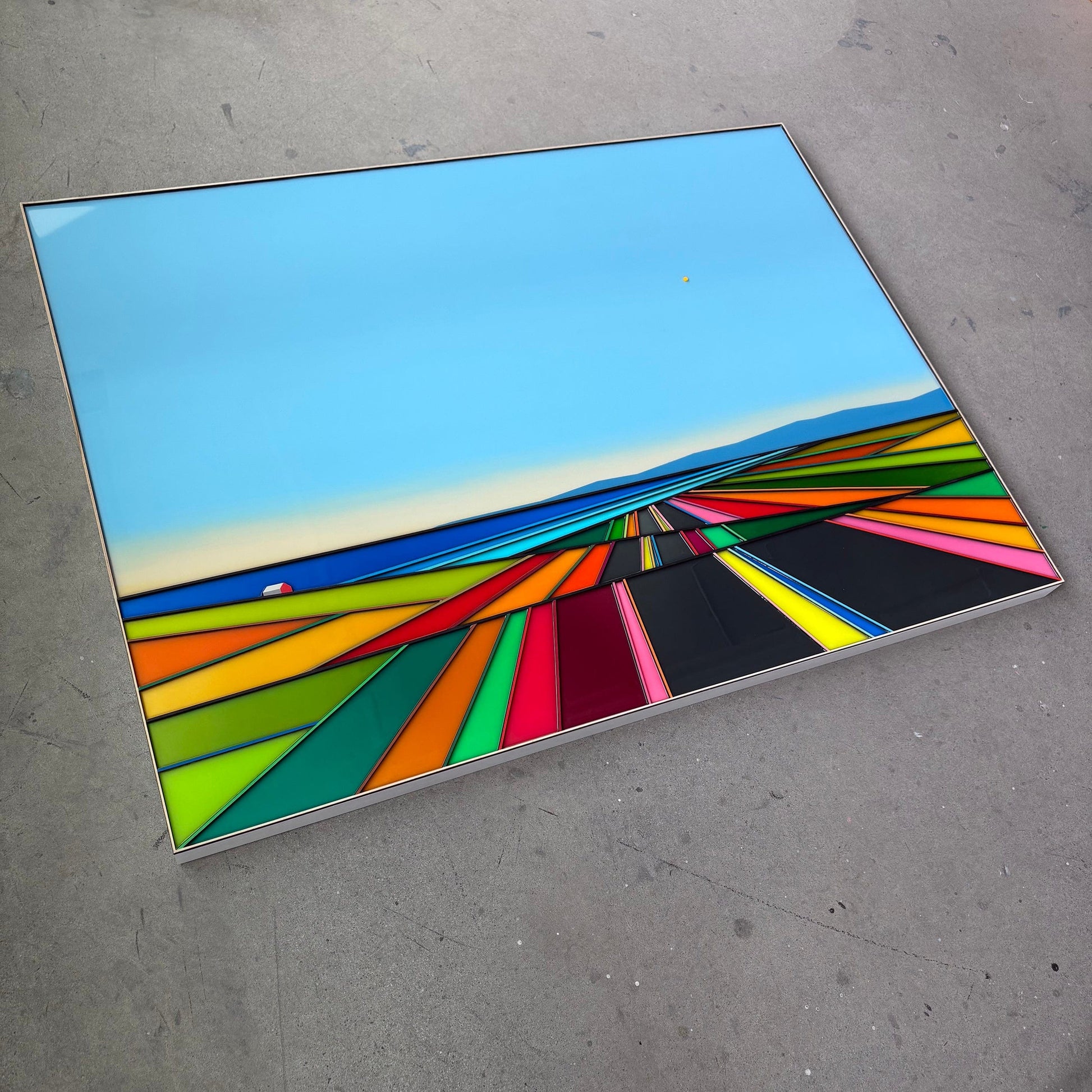 Patrick Déziel Oeuvre original - Techniques mixtes 36x48 Kilomètres de couleurs