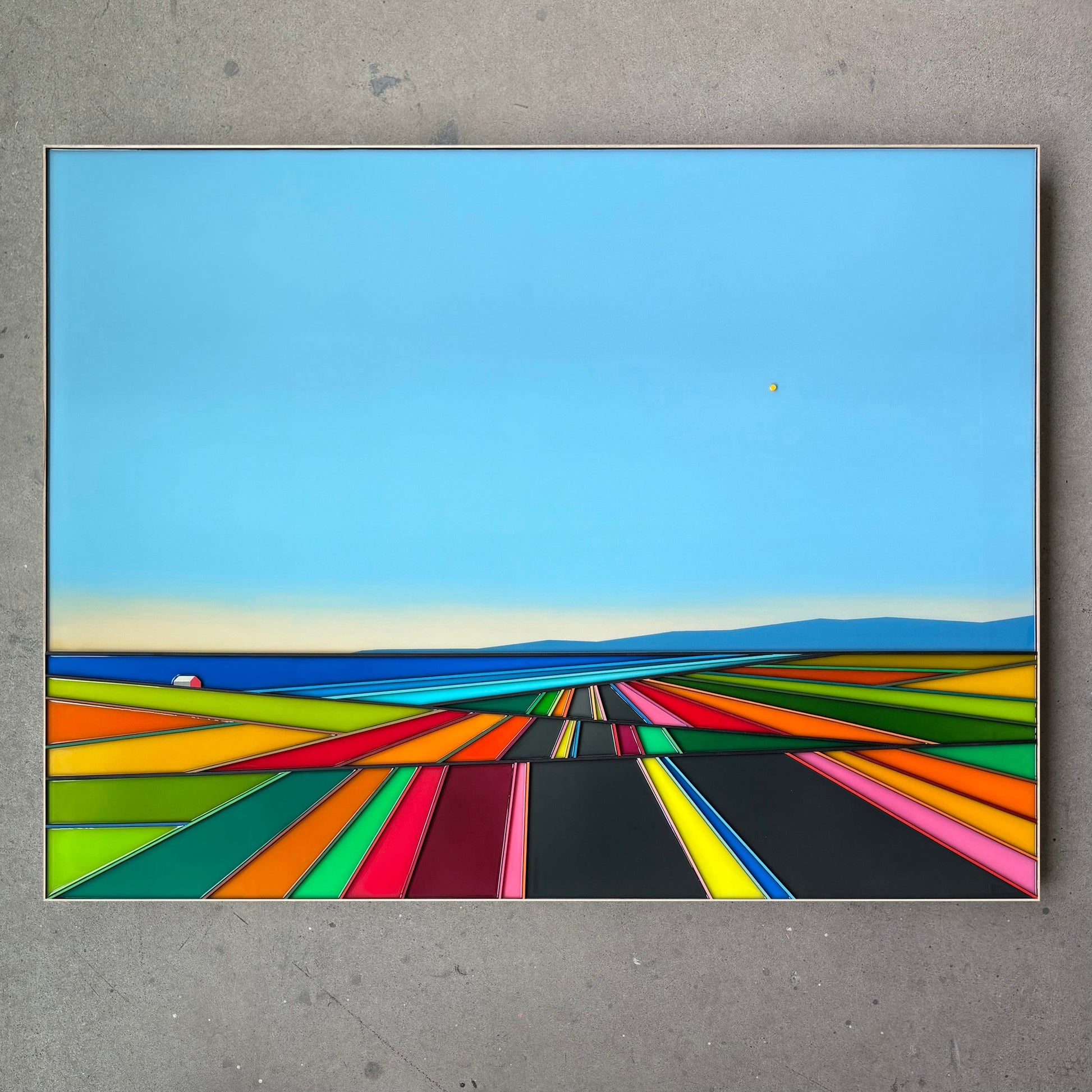 Patrick Déziel Oeuvre original - Techniques mixtes 36x48 Kilomètres de couleurs