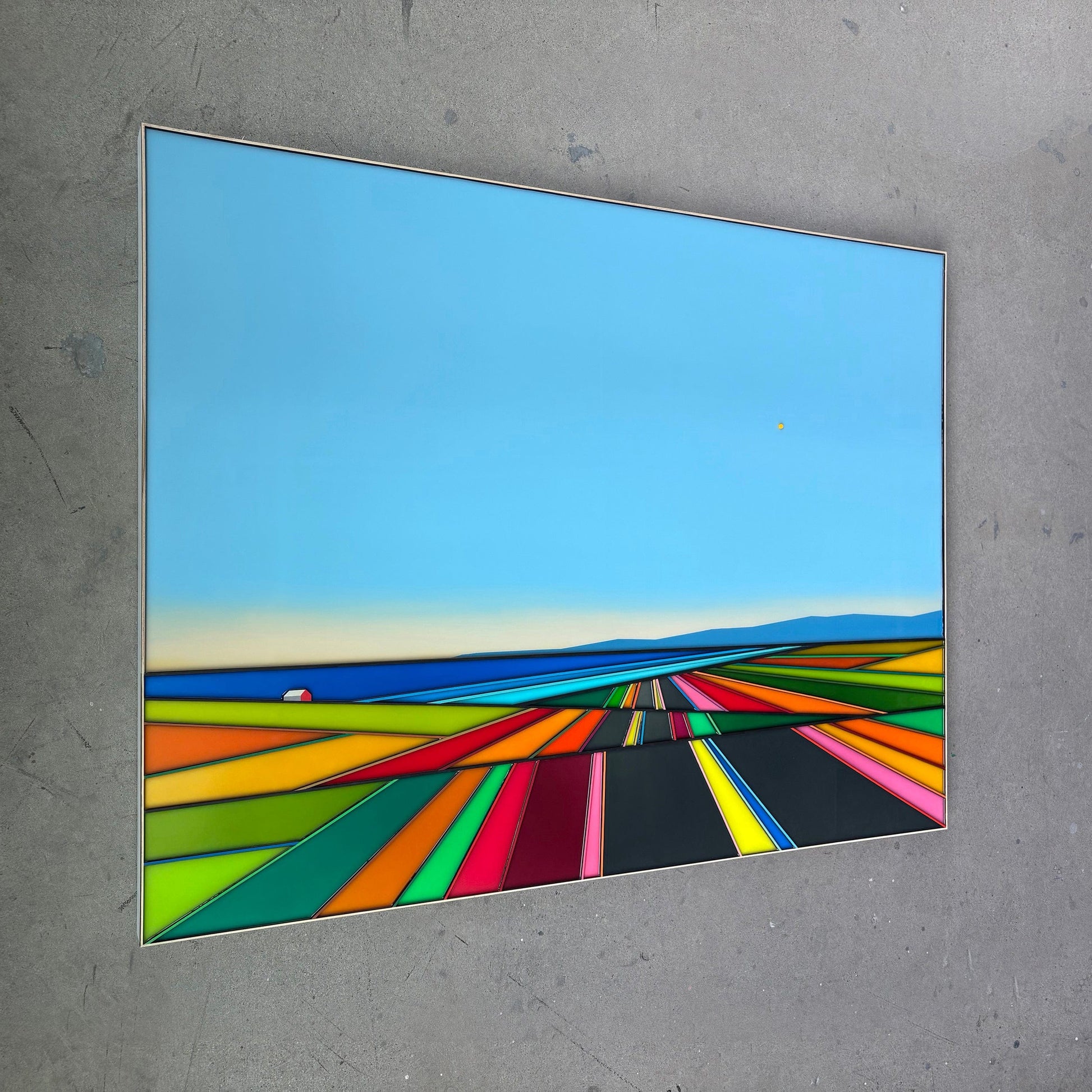 Patrick Déziel Oeuvre original - Techniques mixtes 36x48 Kilomètres de couleurs