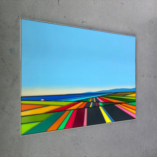Patrick Déziel Oeuvre original - Techniques mixtes 36x48 Kilomètres de couleurs