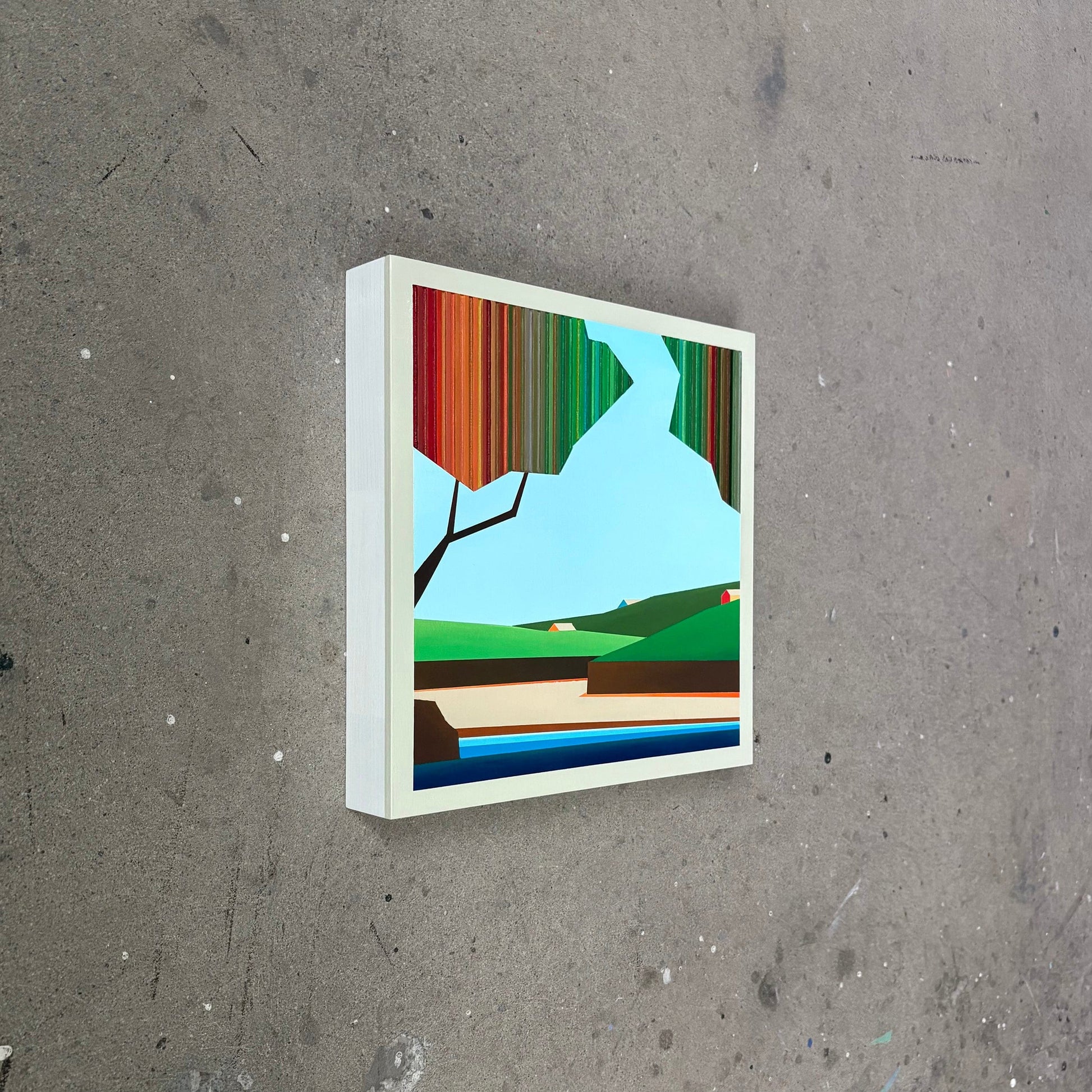 Patrick Déziel Oeuvre original - Techniques mixtes 12x12 Les berges