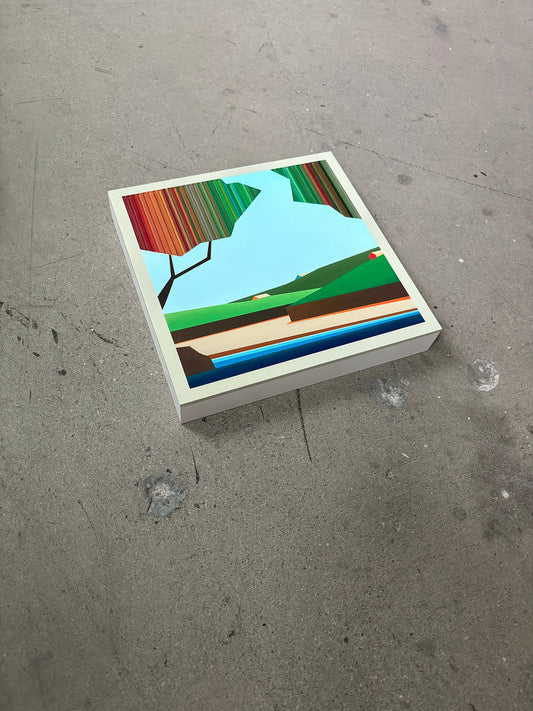 Patrick Déziel Oeuvre original - Techniques mixtes 12x12 Les berges