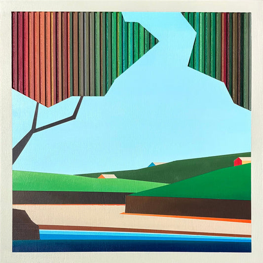 Patrick Déziel Oeuvre original - Techniques mixtes 12x12 Les berges