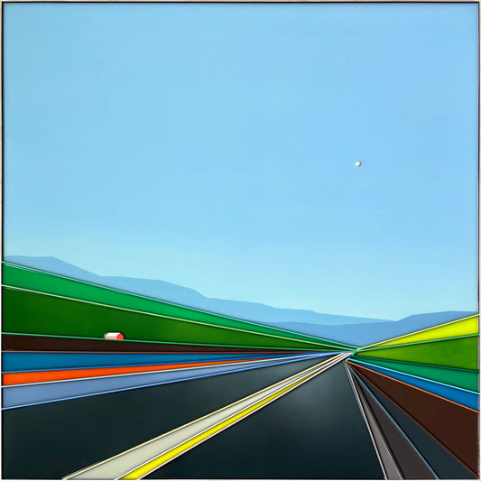 Patrick Déziel Oeuvre original - Techniques mixtes 36x36 Lueur à l'horizon