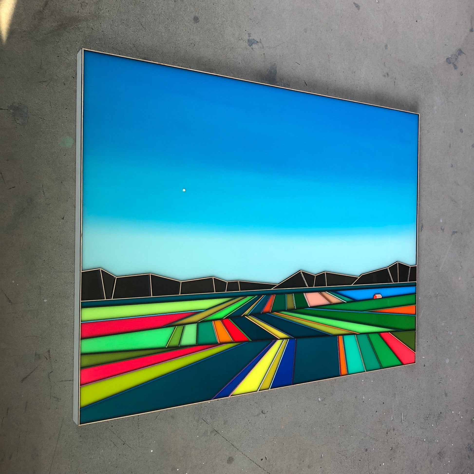 Patrick Déziel Oeuvre original - Techniques mixtes 36x48 Solitude sur le lac