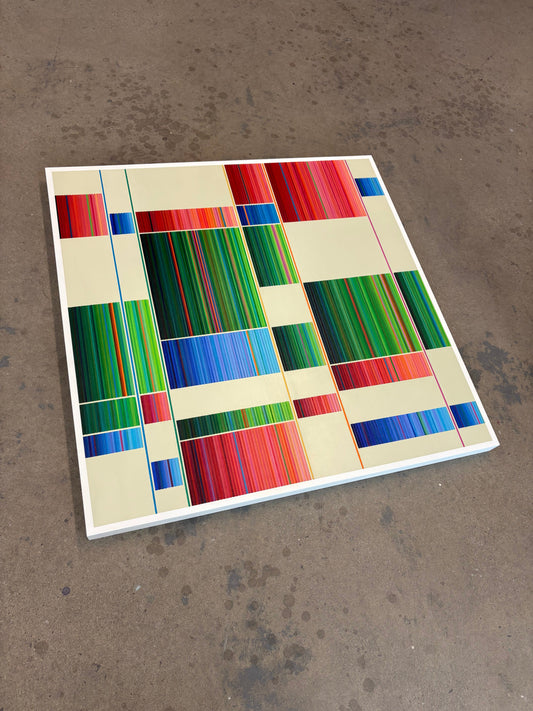 Patrick Déziel Oeuvre original - Techniques mixtes 36x36 Tetris