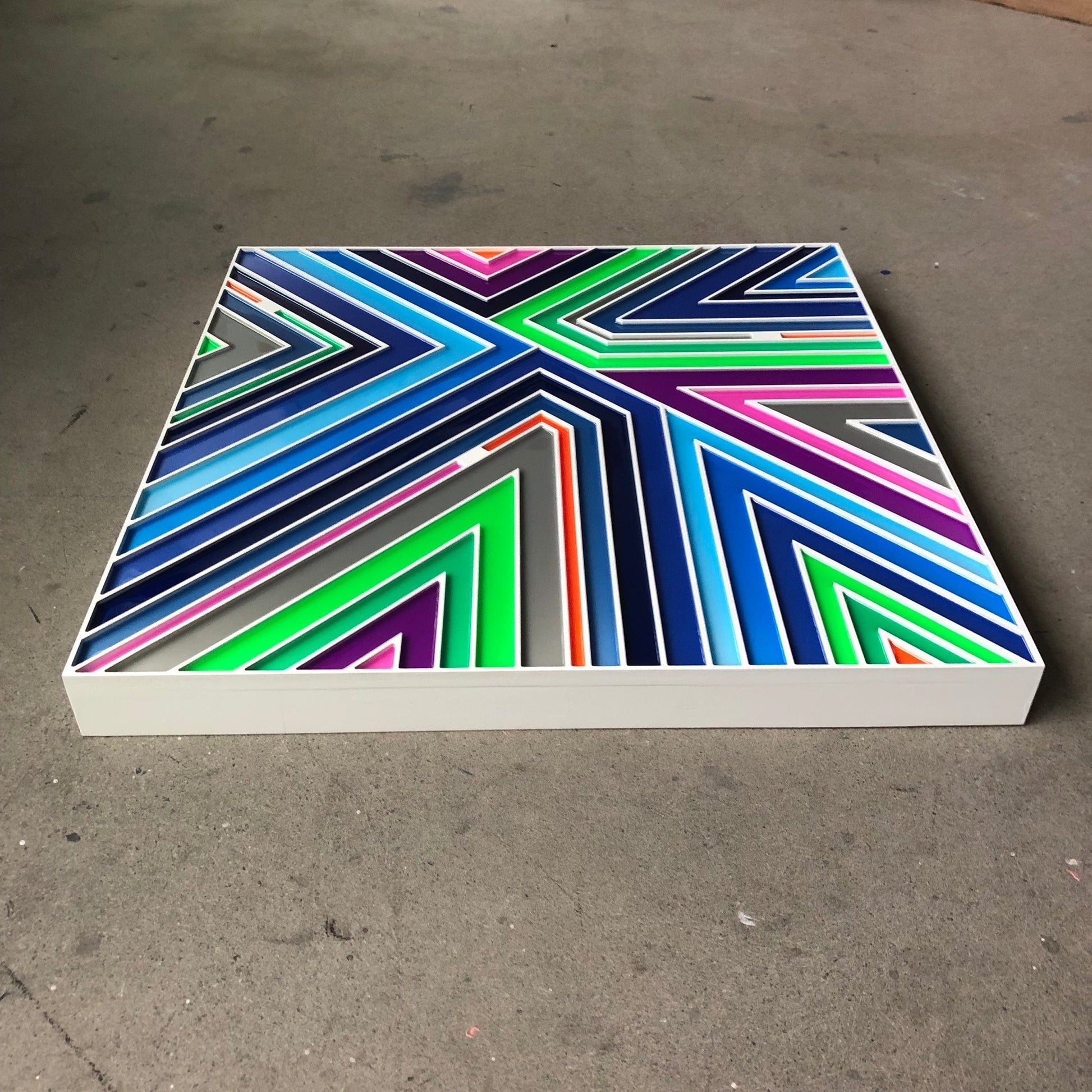 Patrick Déziel Oeuvre original - Techniques mixtes 24x24 Venice Of America