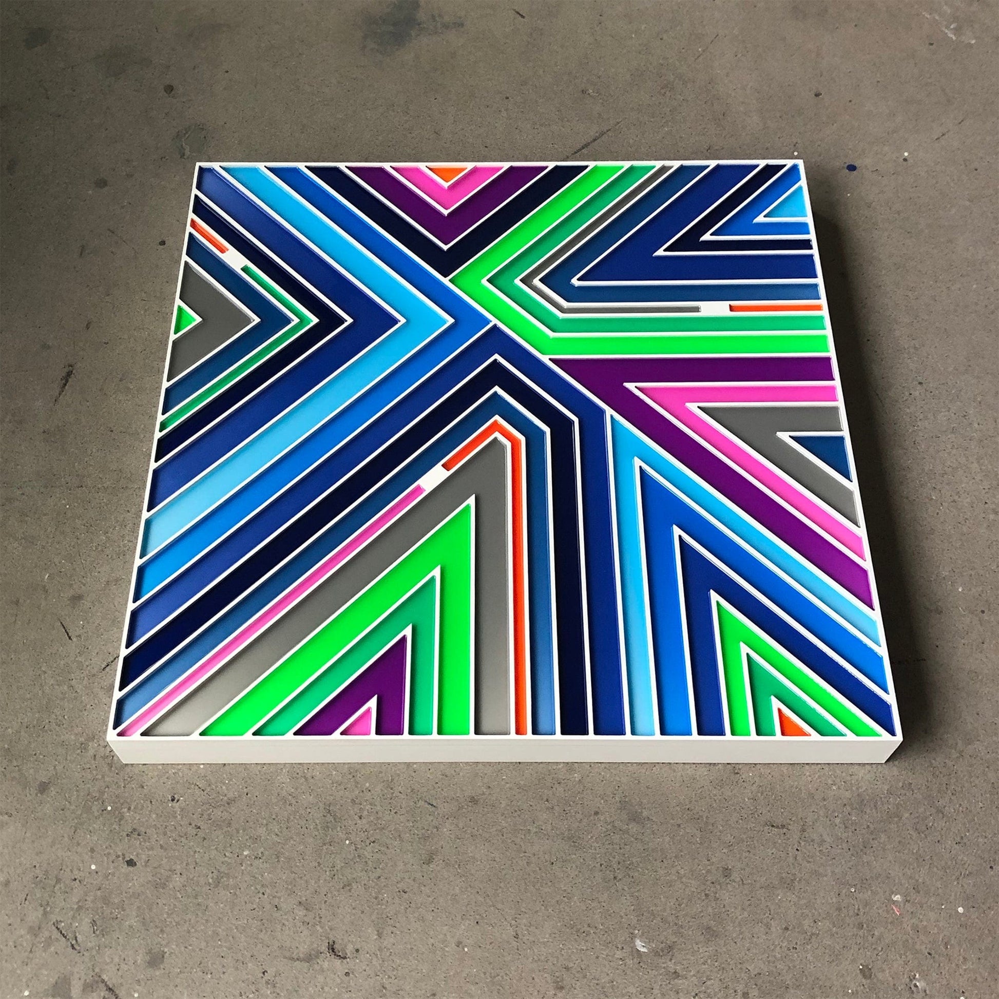 Patrick Déziel Oeuvre original - Techniques mixtes 24x24 Venice Of America