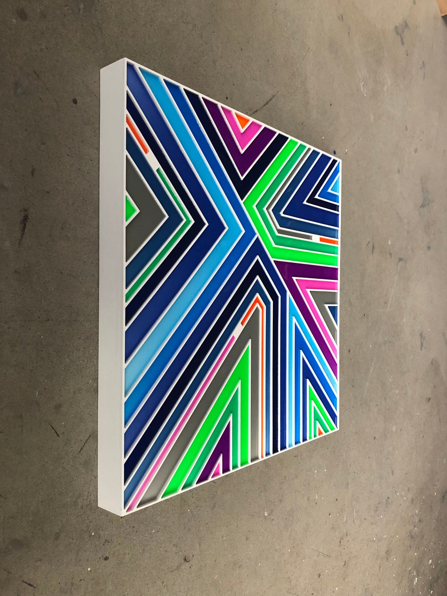 Patrick Déziel Oeuvre original - Techniques mixtes 24x24 Venice Of America