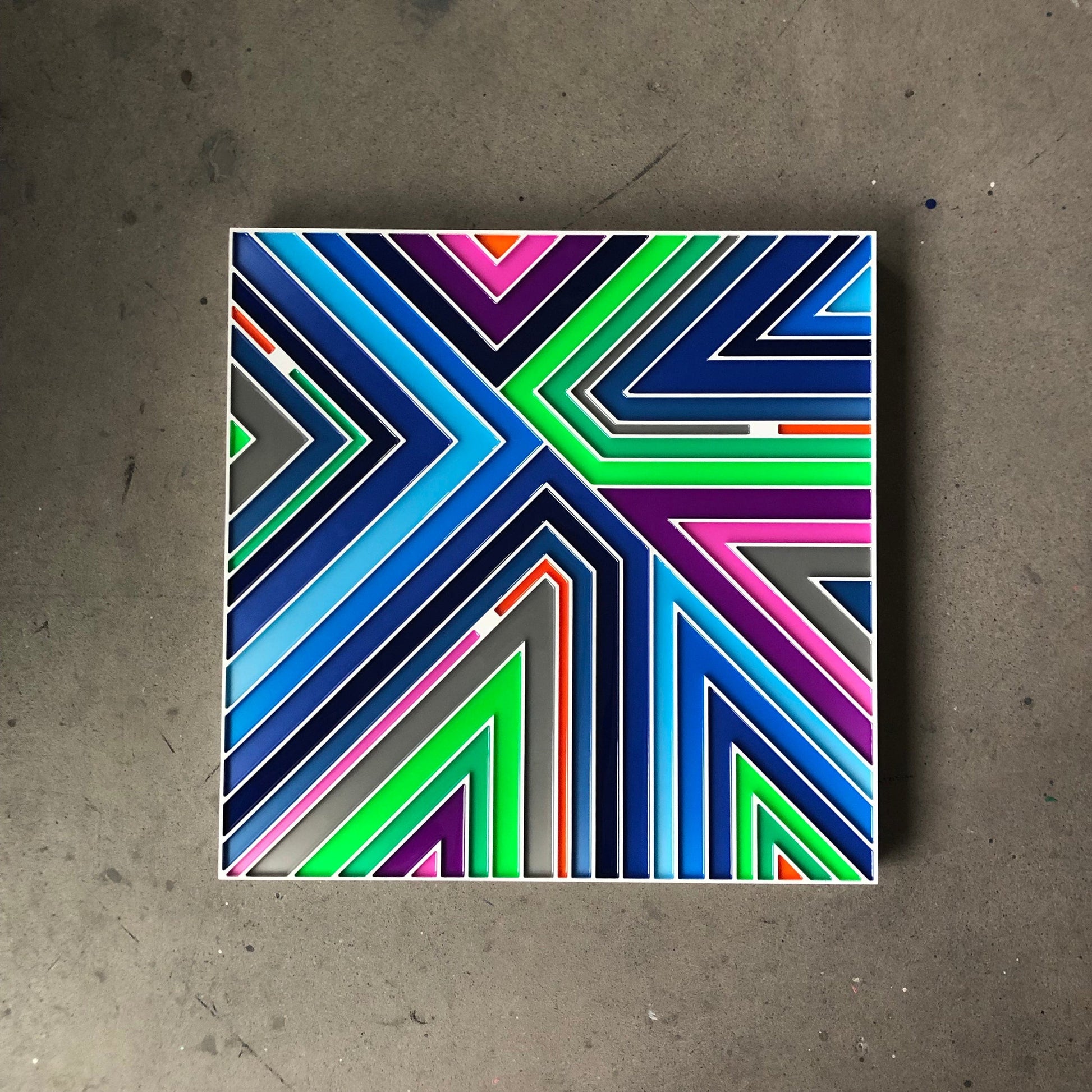 Patrick Déziel Oeuvre original - Techniques mixtes 24x24 Venice Of America