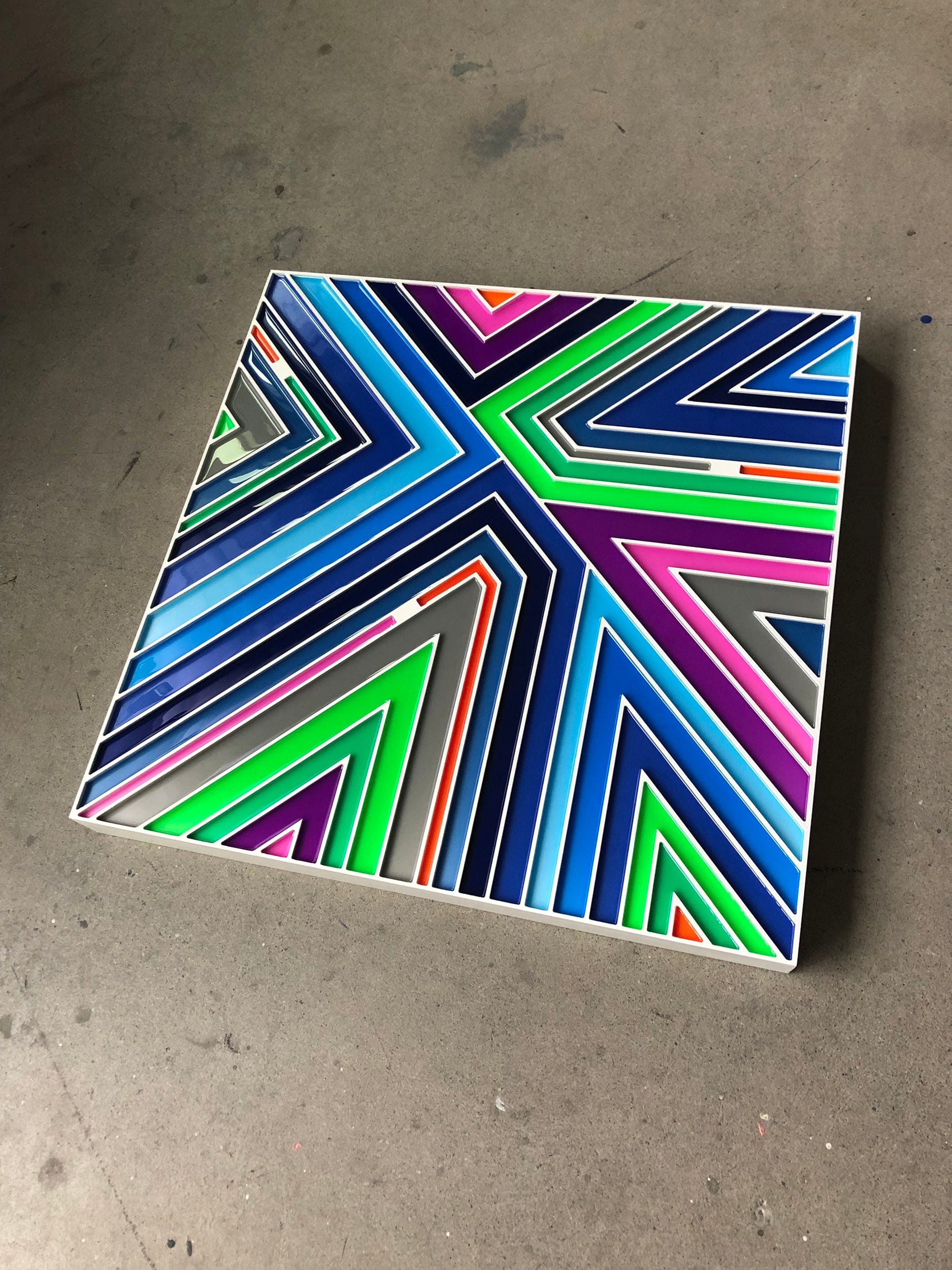 Patrick Déziel Oeuvre original - Techniques mixtes 24x24 Venice Of America