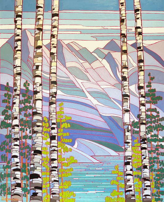 Shelley Newman Oeuvre original - Peinture 48x36 In Conversation