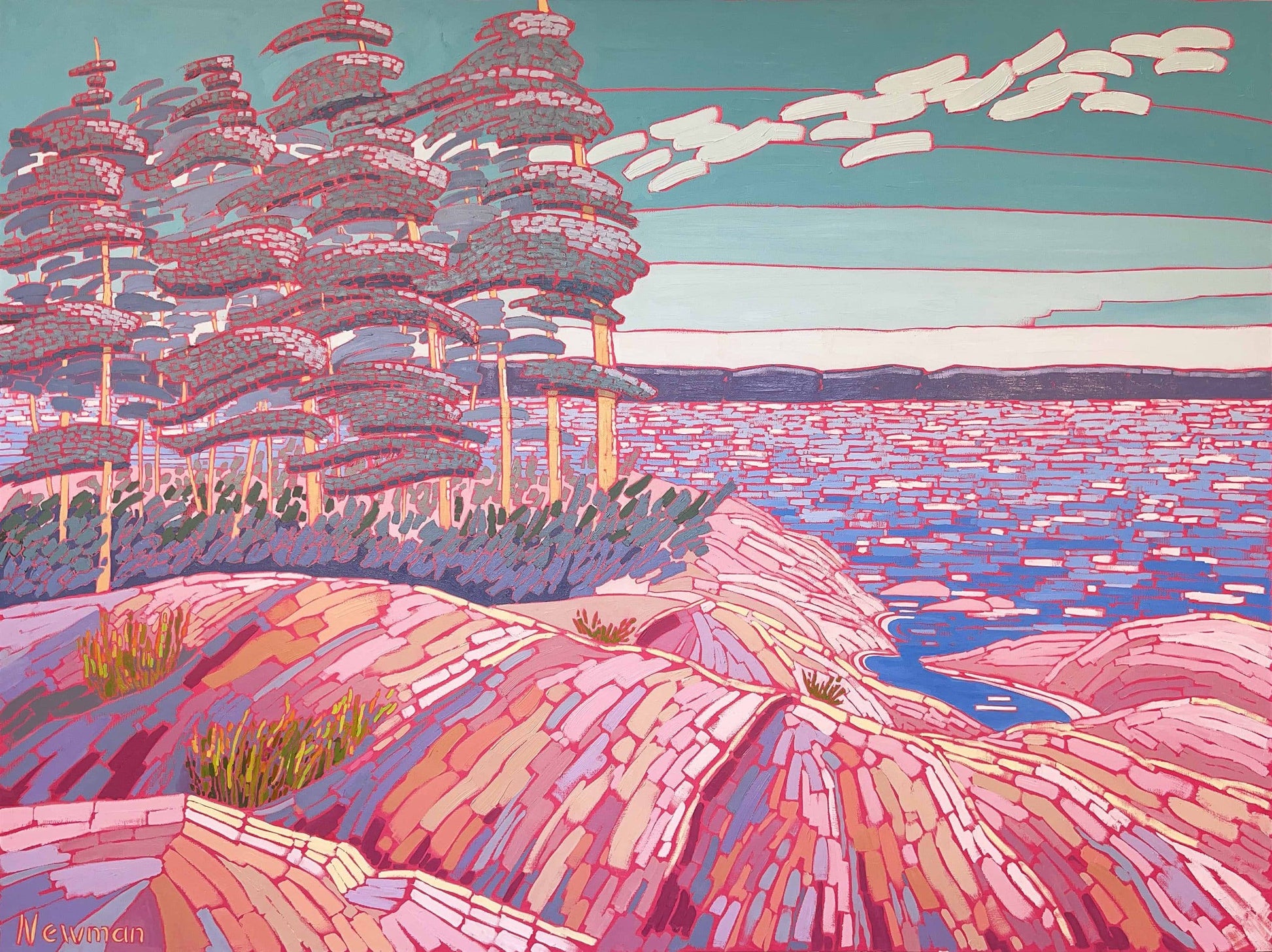Shelley Newman Oeuvre original - Peinture 36x48 Northern Breezeway