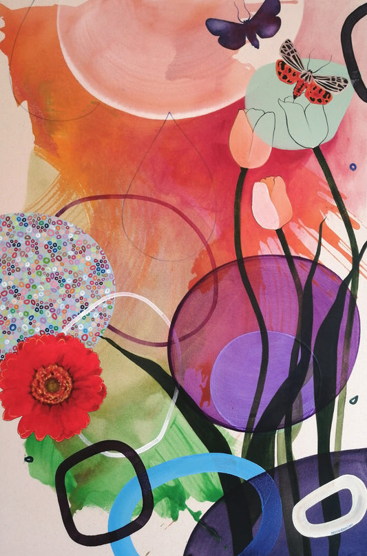 Sophie Carrier Oeuvre original - Peinture 36x24 Envolée