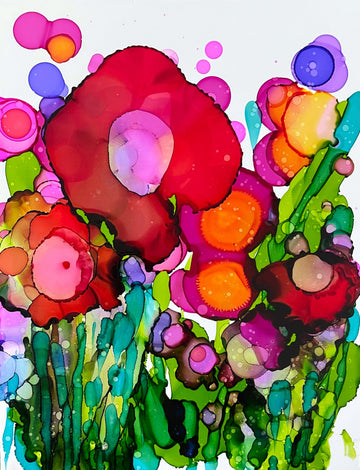 Stéphanie H. Oeuvre original - Peinture 11.5x8.5 L'abondance