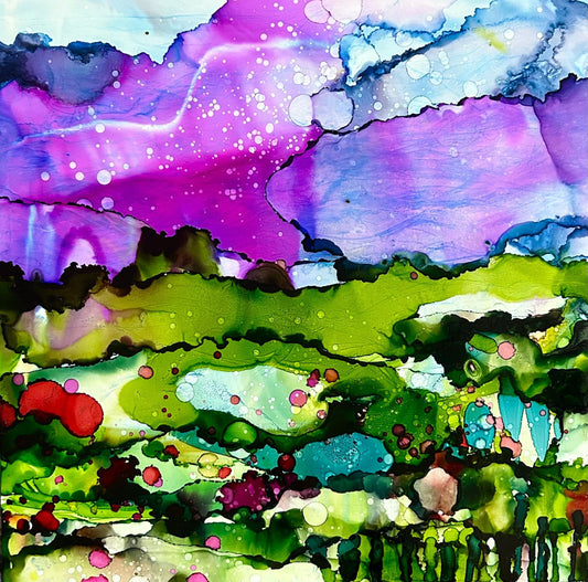 Stéphanie H. Oeuvre original - Peinture 12x12 Près de la berge