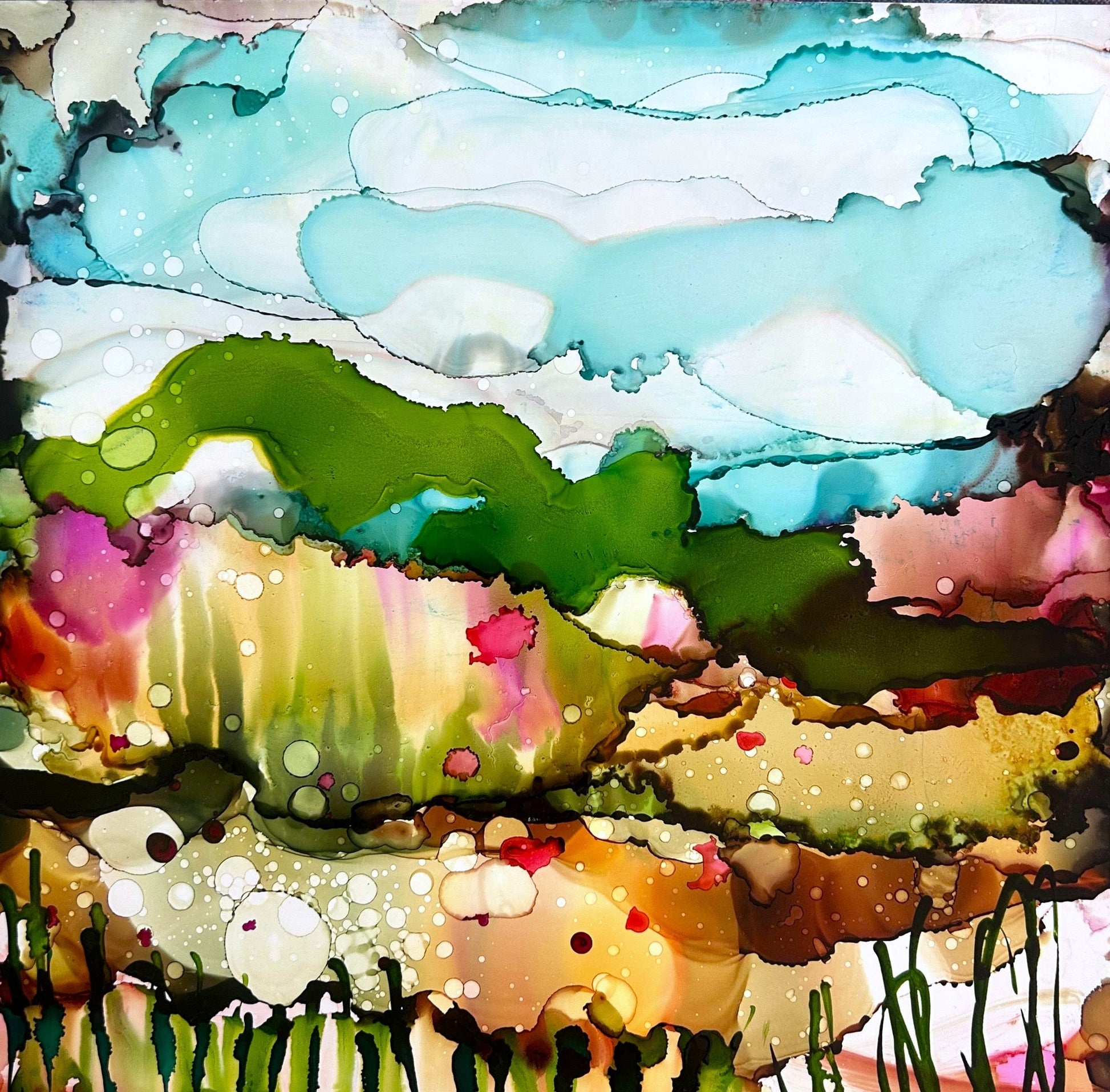 Stéphanie H. Oeuvre original - Peinture 12x12 S'enraciner