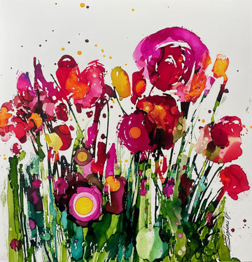 Stéphanie H. Oeuvre original - Techniques mixtes 12x12 Rêver mieux