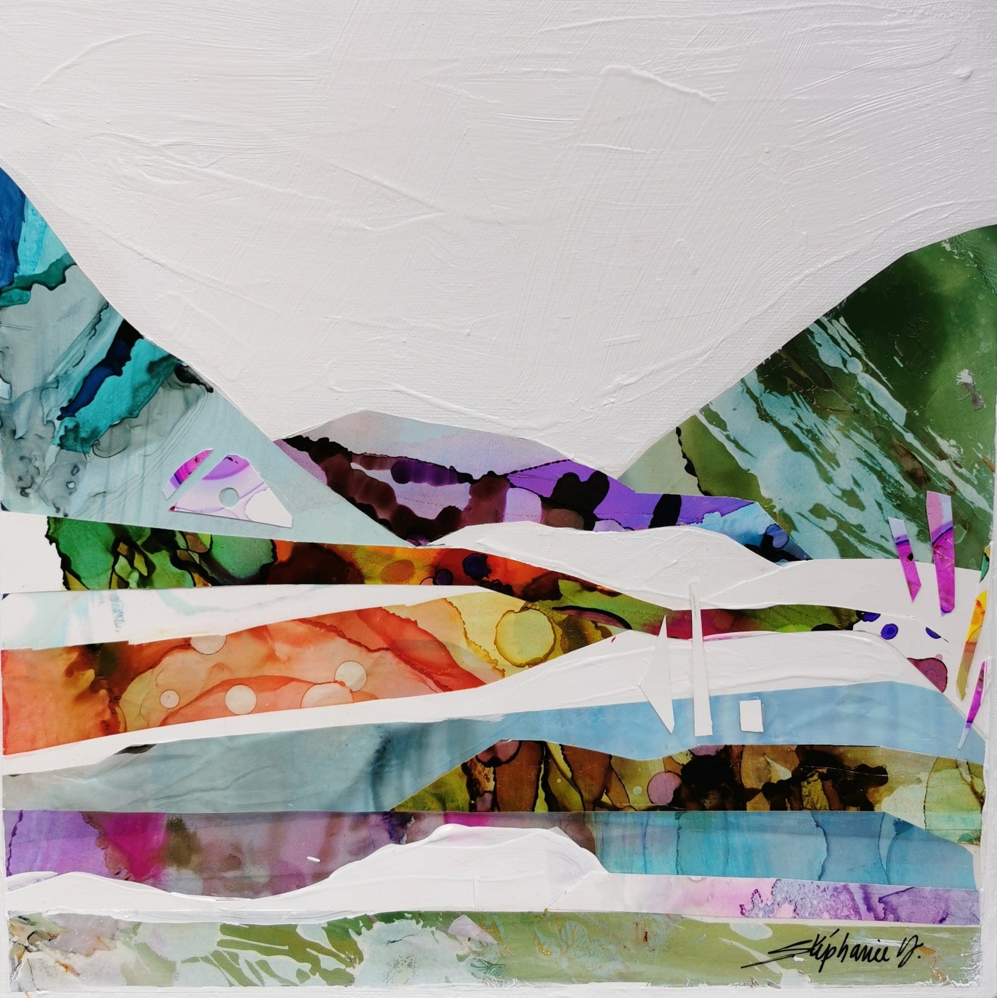 Stéphanie H. Oeuvre original - Techniques mixtes 12x12 Sitka