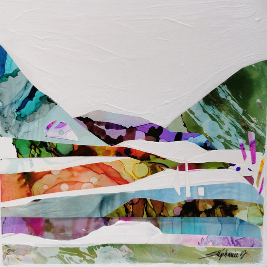 Stéphanie H. Oeuvre original - Techniques mixtes 12x12 Sitka