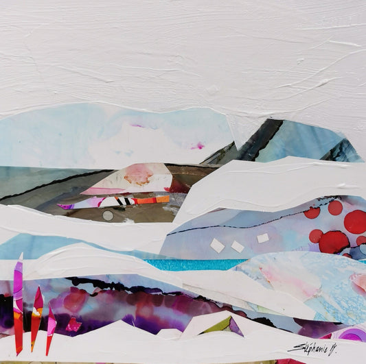 Stéphanie H. Oeuvre original - Techniques mixtes 12x12 Tlikakila River