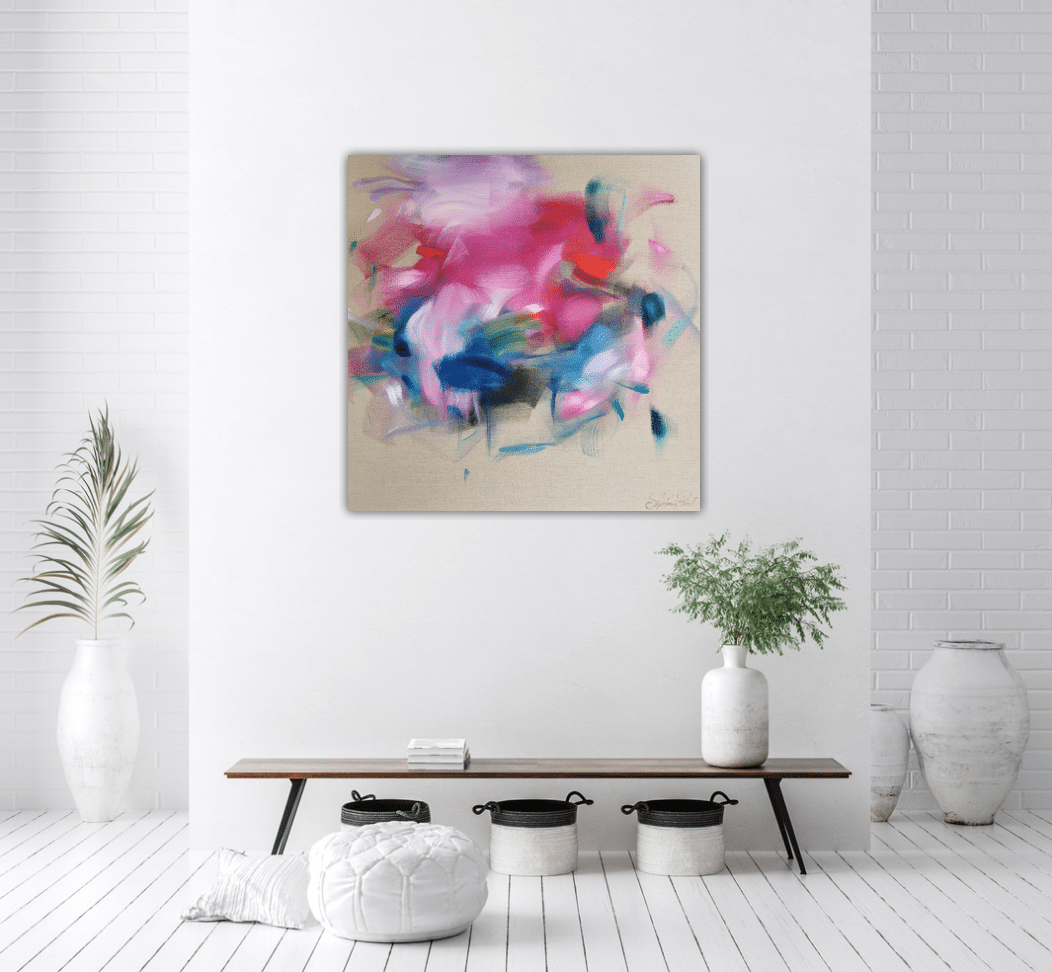 Stéphanie Rivet Oeuvre original - Peinture 40x40 Composition Lyrique 121