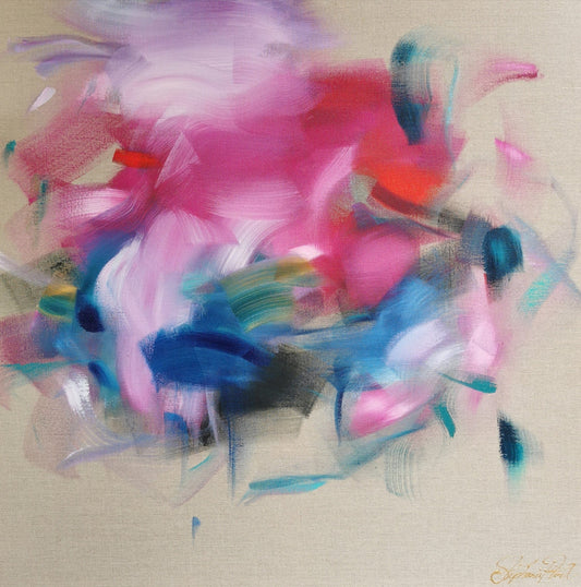 Stéphanie Rivet Oeuvre original - Peinture 40x40 Composition Lyrique 121