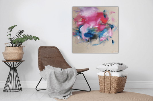 Stéphanie Rivet Oeuvre original - Peinture 40x40 Composition Lyrique 121