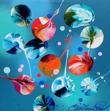 Stéphanie Rivet Oeuvre original - Peinture 12x12 Deep Turquoise 1