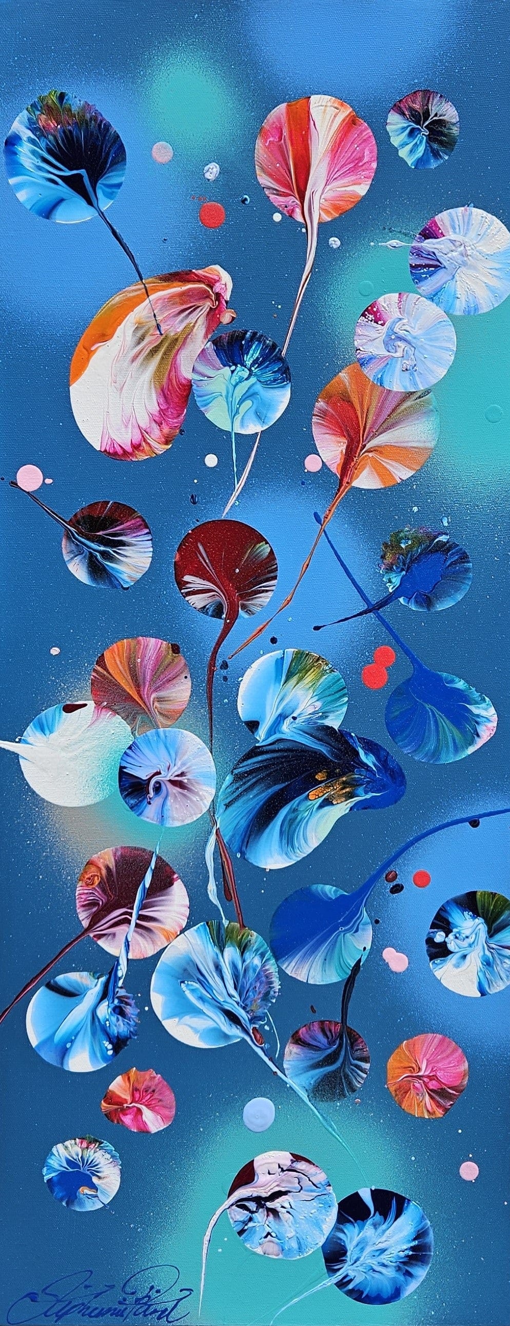 Stéphanie Rivet Oeuvre original - Peinture 30x12 Douce nuit d'été