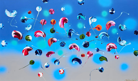 Stéphanie Rivet Oeuvre original - Peinture 36x60 Emergence d'un nouveau bonheur