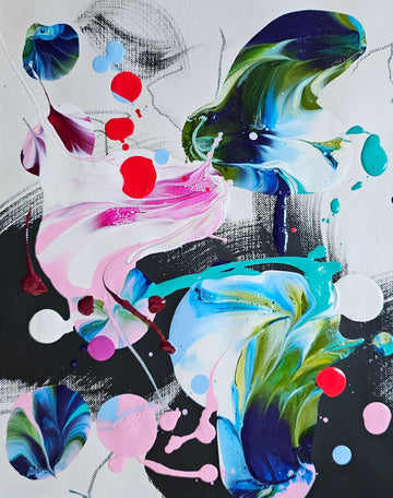 Stéphanie Rivet Oeuvre original - Peinture 10x8 Exploration sur papier 1124