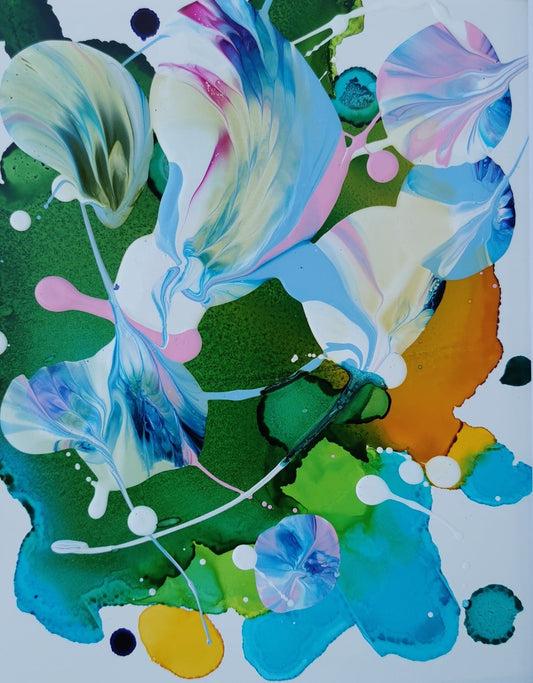 Stéphanie Rivet Oeuvre original - Peinture 8x10 Exploration sur papier 1524