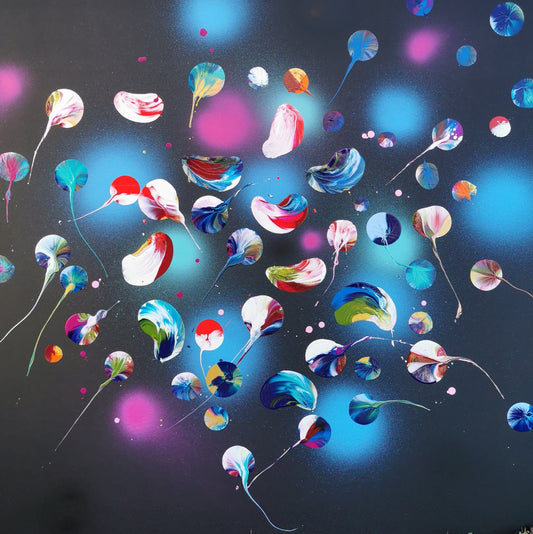 Stéphanie Rivet Oeuvre original - Peinture 48x48 Intergalactique