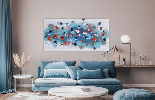 Stéphanie Rivet Oeuvre original - Peinture 30x60 Passion estivale