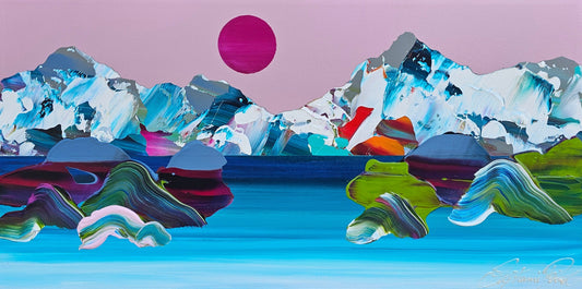 Stéphanie Rivet Oeuvre original - Peinture 12x24 Paysage onirique 1525