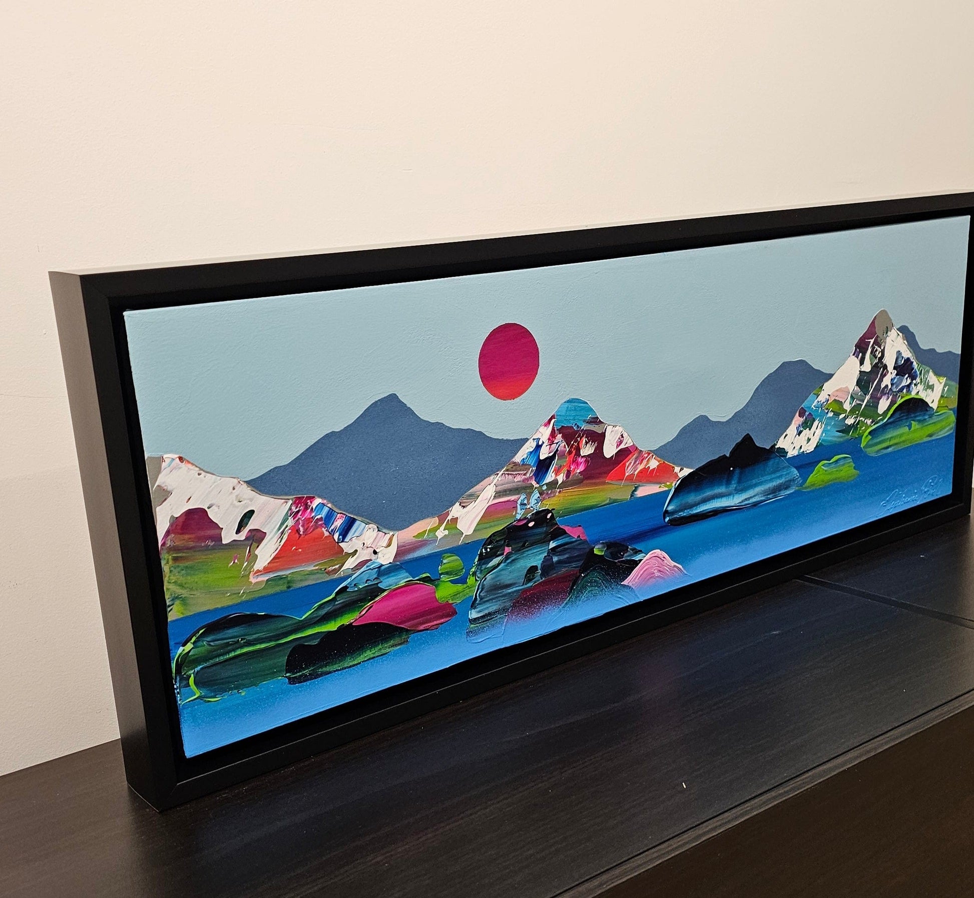 Stéphanie Rivet Oeuvre original - Peinture 12x36 Paysage onirique 1624