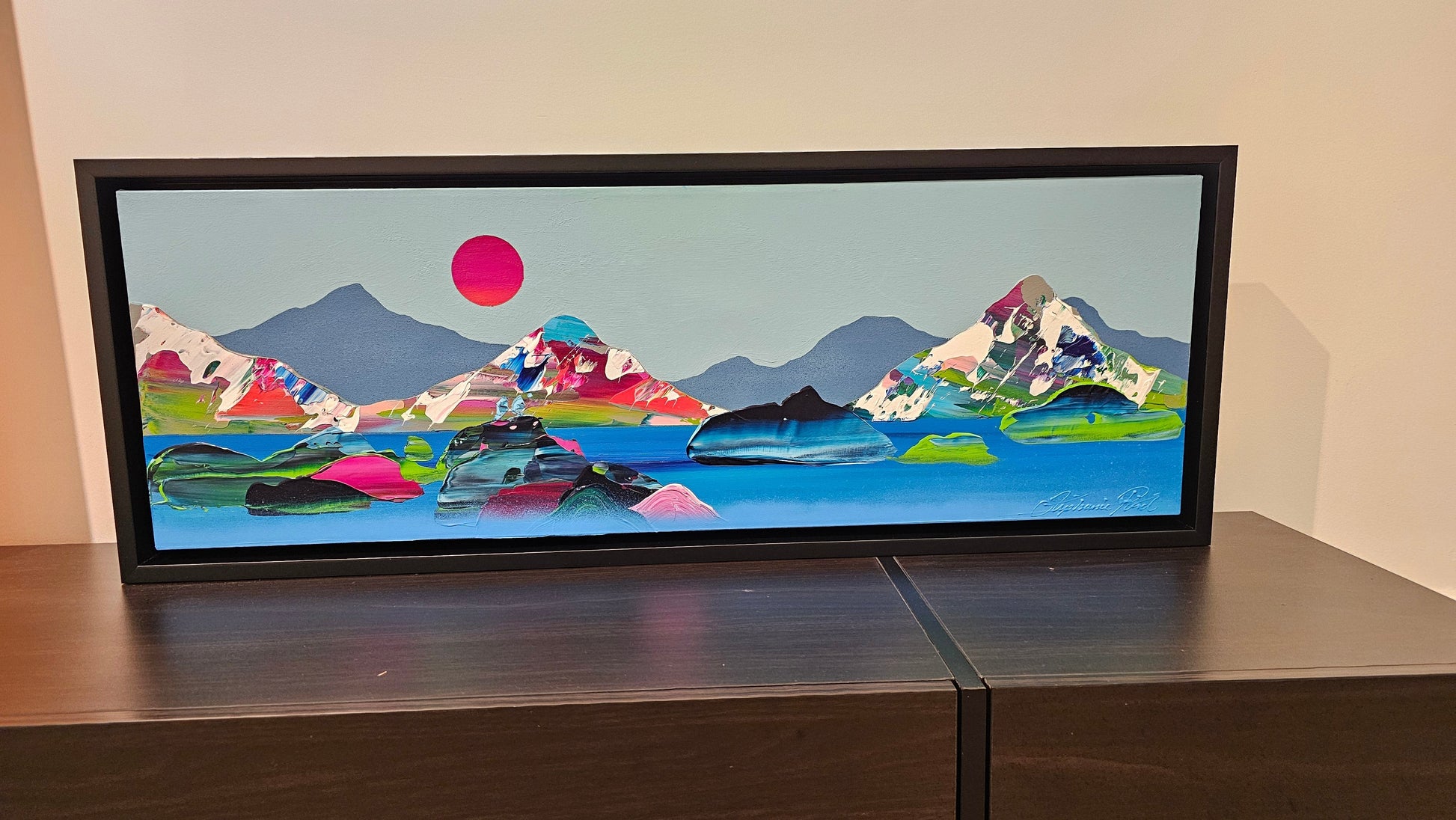 Stéphanie Rivet Oeuvre original - Peinture 12x36 Paysage onirique 1624