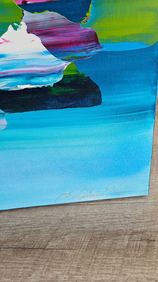 Stéphanie Rivet Oeuvre original - Peinture 30x60 Paysage onirique 925