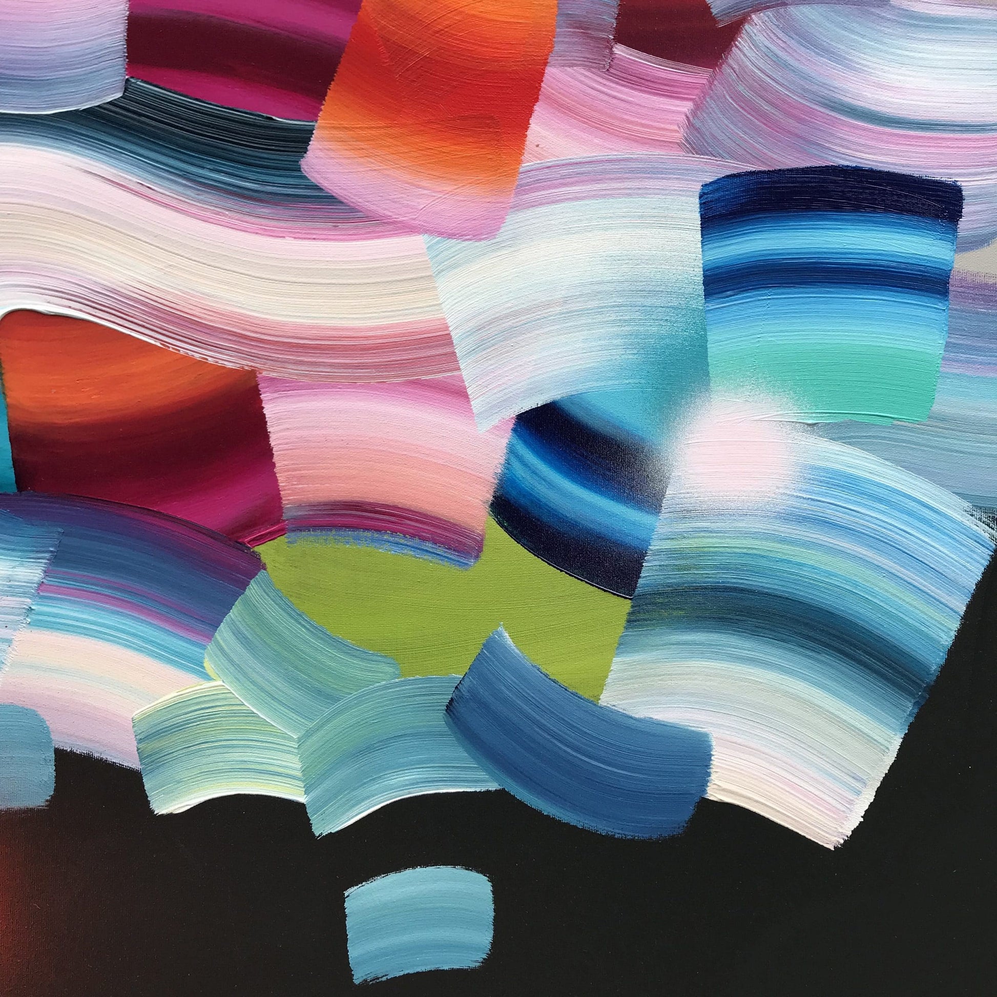 Stéphanie Rivet Oeuvre original - Peinture 36x36 Que la fête commence!