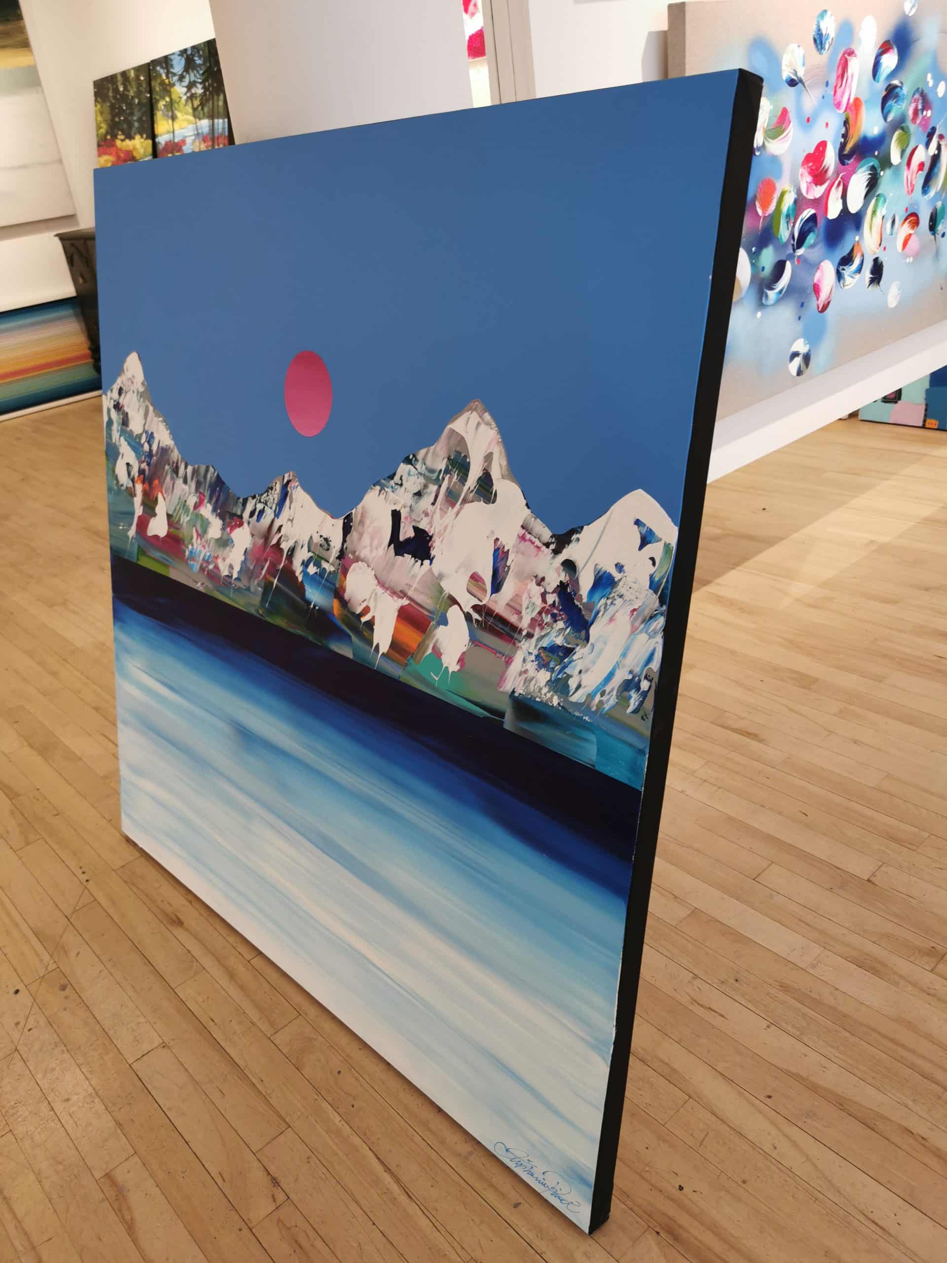 Stéphanie Rivet Oeuvre original - Peinture 48x48 Rocheuses 123