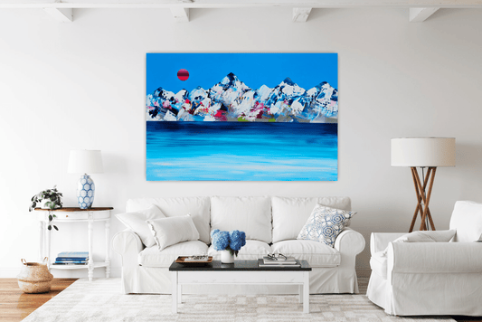 Stéphanie Rivet Oeuvre original - Peinture 48x72 Rocheuses 1623