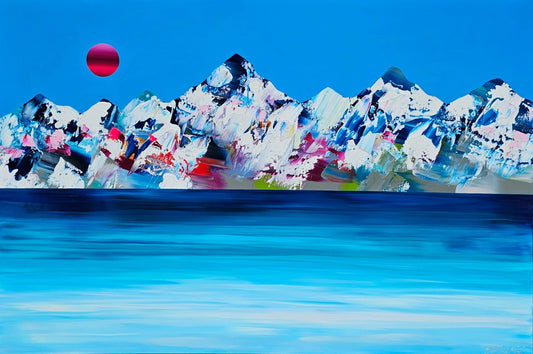 Stéphanie Rivet Oeuvre original - Peinture 48x72 Rocheuses 1623