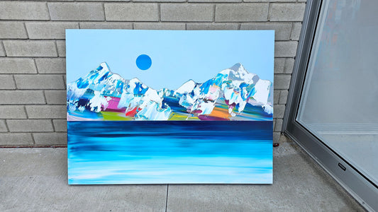 Stéphanie Rivet Oeuvre original - Peinture 30x40 Rocheuses 323