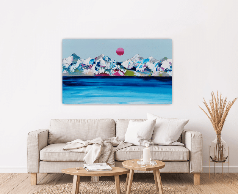 Stéphanie Rivet Oeuvre original - Peinture 36x60 Rocheuses 722