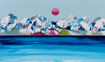 Stéphanie Rivet Oeuvre original - Peinture 36x60 Rocheuses 722