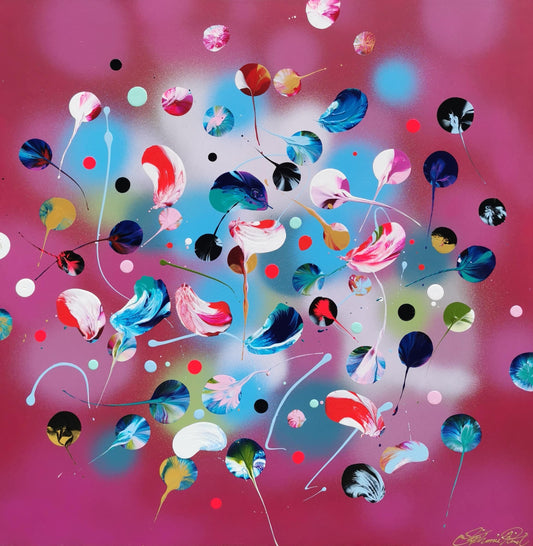 Stéphanie Rivet Oeuvre original - Peinture 40x40 Strawberry Dream